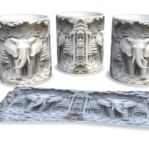 ARTE GRÁTIS 3D – CANECA ELEFANTE 3D