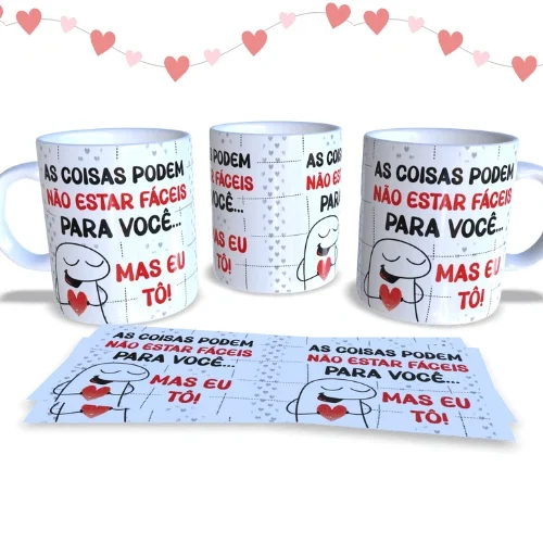 ARTE GRÁTIS CANECA DIA DOS NAMORADOS FLORK