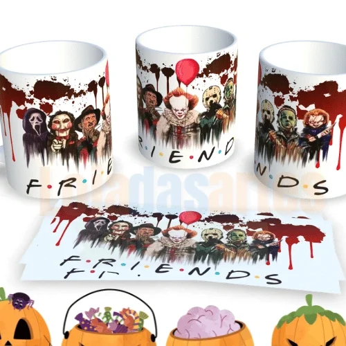 HALLOWEEN FRIENDS – SUBLIMAÇÃO DE CANECAS – ARTES GRÁTIS